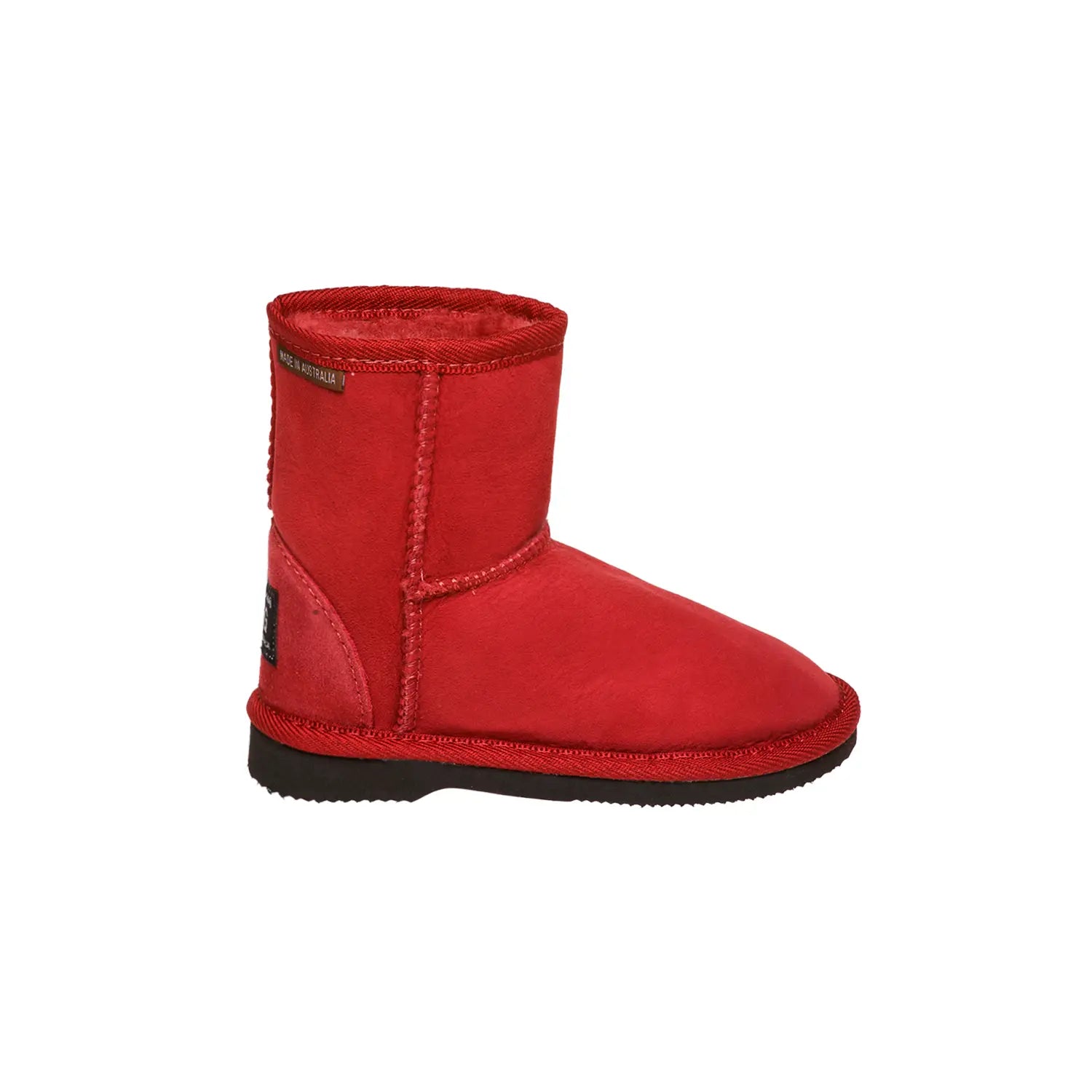 Classic Kids UGG boots Ruby Color made in Australia from premium Australian double-face sheepskin, timeless children’s UGG boots for everyday wear, warm and cozy with durable sole, stylish and comfortable sheepskin boots for school, play, indoor and outdoor use.