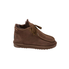 Men’s Classic UGG Shoe Chocolate Color made in Australia with 100% genuine Australian sheepskin, lace-up design, 2 ply rubber sole, warm and cozy sheepskin lining for indoor and outdoor wear.