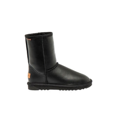 Napa Short UGG Boots Black Color made in Australia from 100% genuine Australian sheepskin, unisex sheepskin UGG boots with Napa finish and army print design, durable warm and cozy UGG footwear for men and women, premium Australian quality UGGs for everyday wear