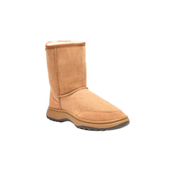 Unisex outdoor UGG boots Chestnut Color made in Australia with premium double-face sheepskin, durable dual rubber sole, medical-grade removable insoles, warm and weather-resistant sheepskin boots for men and women