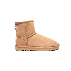 Premium Quality Unisex UGG Mini boots Chestnut Color made in Australia from Australian double-face sheepskin, classic timeless mini UGG boots for men and women, weather-resistant, warm and cozy with durable sole for indoor and outdoor wear