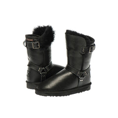 William UGG boots for men made in Australia from premium double-faced Australian sheepskin with Napa finish, stylish short fashion boots with two buckle accessories, warm and cozy water-resistant UGG boots with durable EVA rubber soles for indoor and outdoor wear