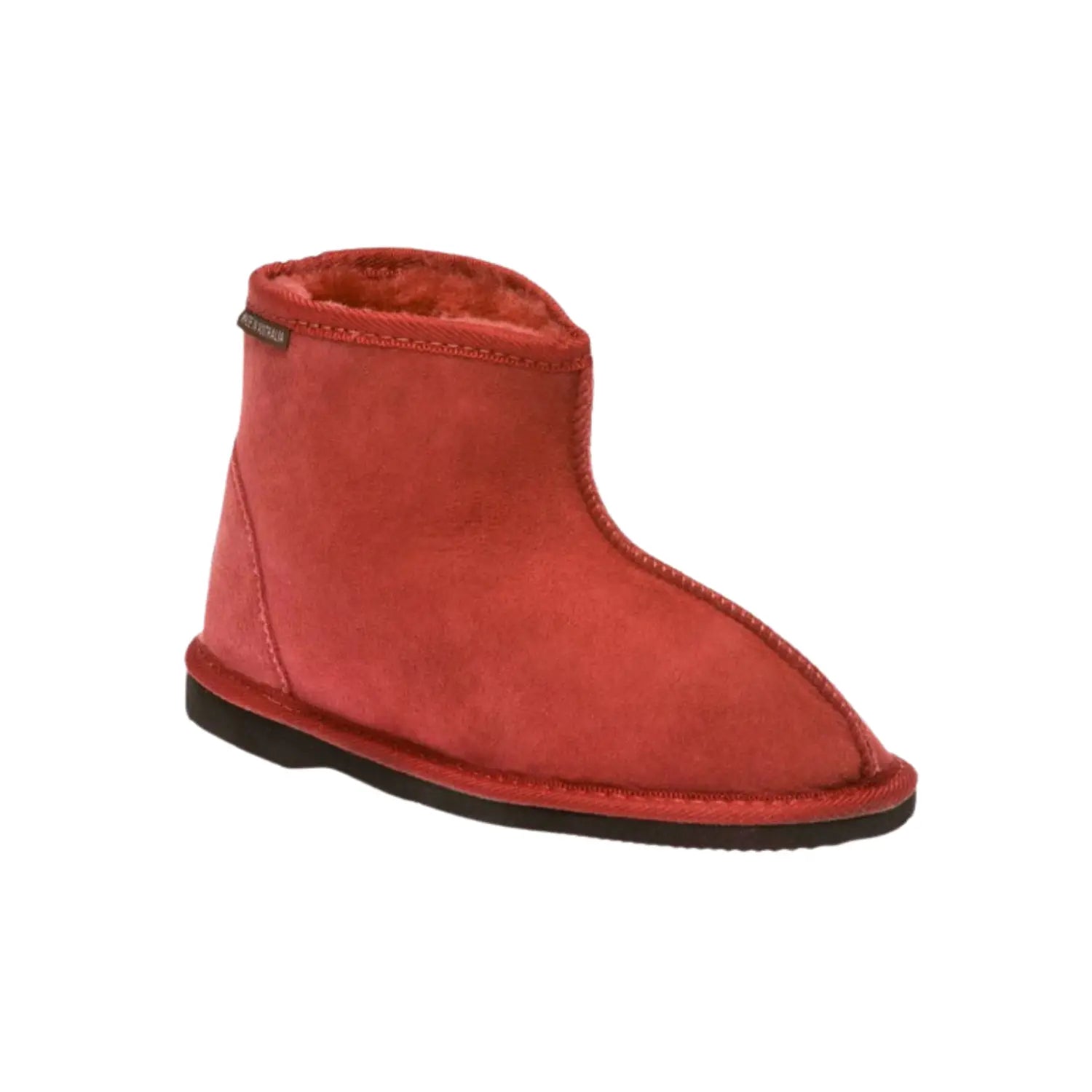 Ankle UGG boots unisex Ruby Color made in Australia from premium Australian double-face sheepskin, timeless short ankle UGG design for men and women, water-resistant, lightweight EVA sole, warm and cozy indoor and outdoor UGG boots