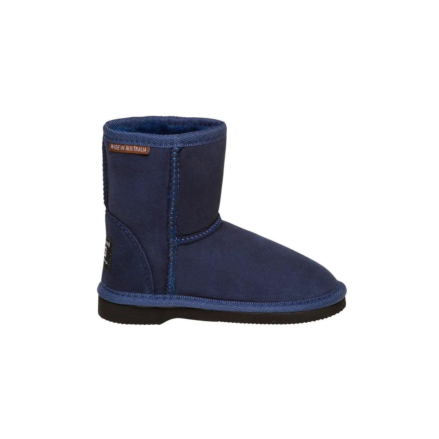 Classic Kids UGG boots Navy Color made in Australia from premium Australian double-face sheepskin, timeless children’s UGG boots for everyday wear, warm and cozy with durable sole, stylish and comfortable sheepskin boots for school, play, indoor and outdoor use.