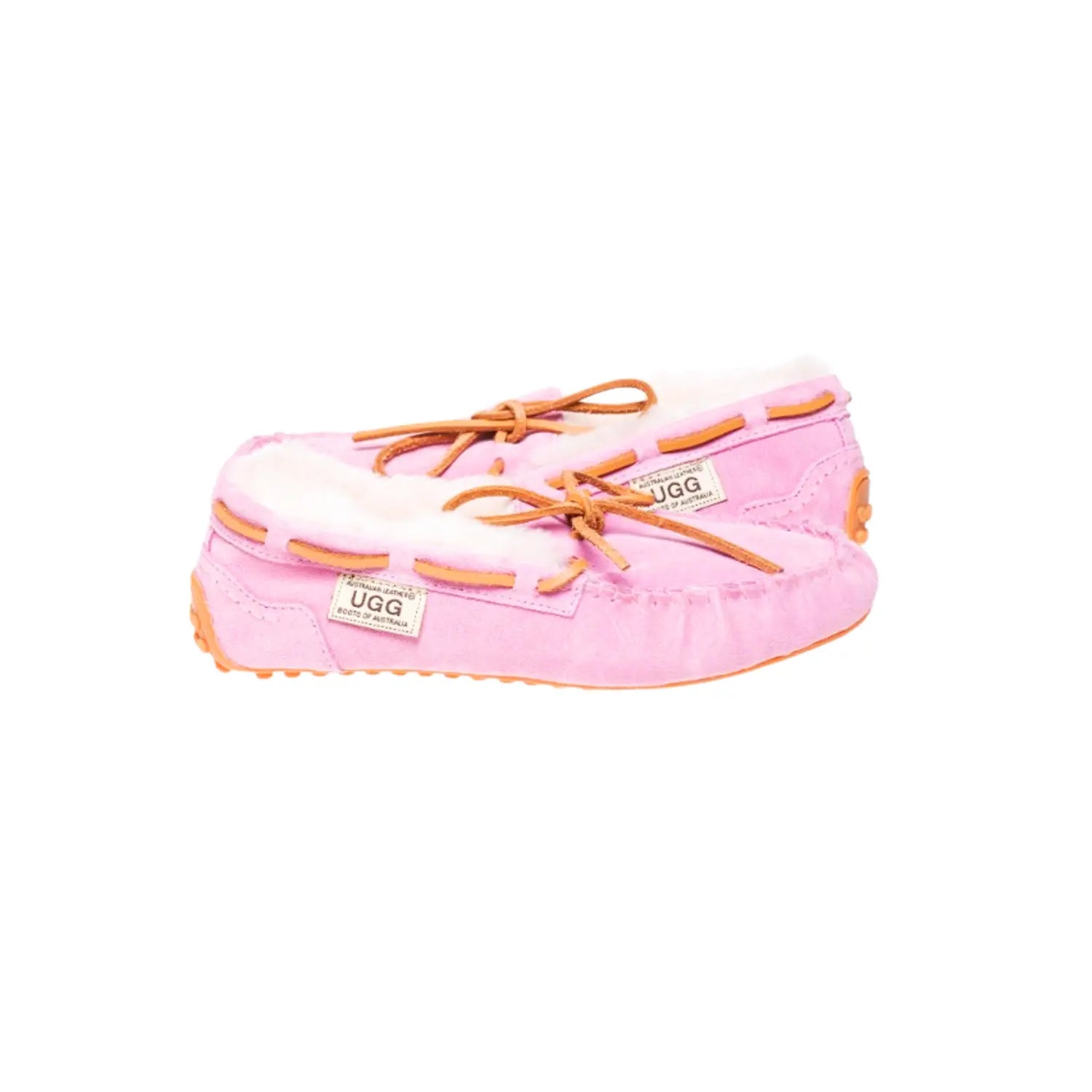 Classic UGG moccasins Orchidpink Color made in Australia from premium Australian double-face sheepskin with tie-up leather laces, stylish short fashion UGG boots for men and women, water-resistant, warm and cozy with durable EVA rubber sole for indoor and outdoor wear