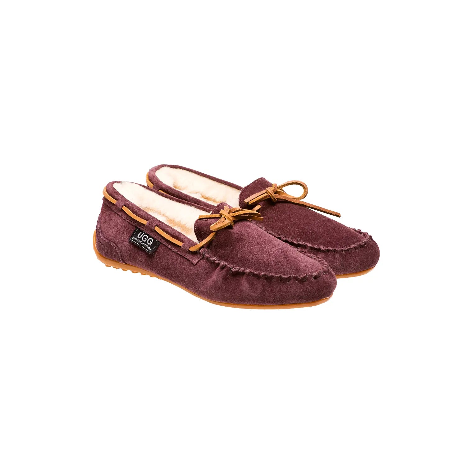 Classic UGG moccasins Raisen Color made in Australia from premium Australian double-face sheepskin with tie-up leather laces, stylish short fashion UGG boots for men and women, water-resistant, warm and cozy with durable EVA rubber sole for indoor and outdoor wear