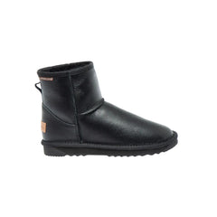 Napa Mini UGG boots made black Color in Australia from premium Australian double-face sheepskin with Napa finish, classic mini UGG boots for women, water-resistant, warm and cozy with durable EVA rubber sole for indoor and outdoor wear
