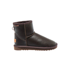 Napa Mini UGG boots made Chocolate Color in Australia from premium Australian double-face sheepskin with Napa finish, classic mini UGG boots for women, water-resistant, warm and cozy with durable EVA rubber sole for indoor and outdoor wear