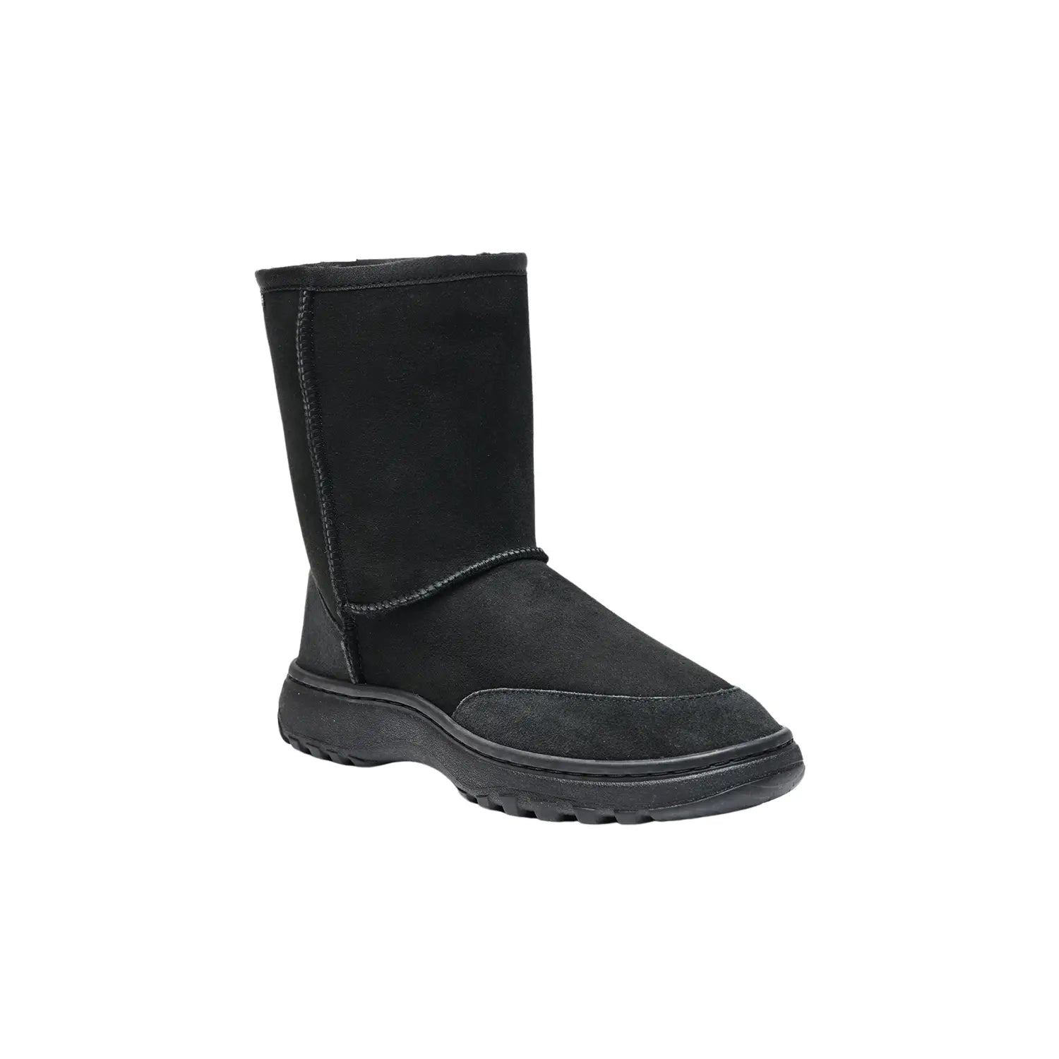 Unisex outdoor UGG boots Black Color made in Australia with premium double-face sheepskin, durable dual rubber sole, medical-grade removable insoles, warm and weather-resistant sheepskin boots for men and women