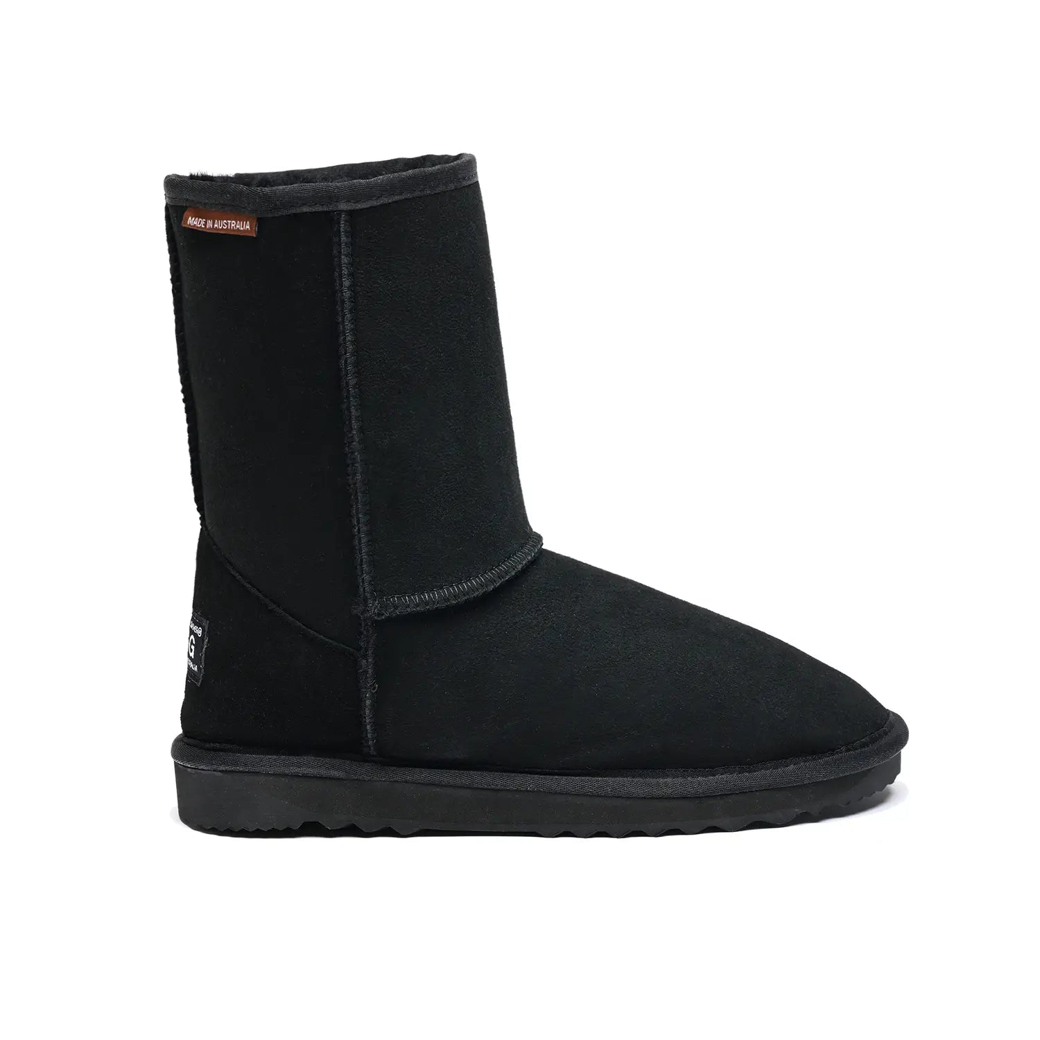 Classic Short UGG boots Black Color made in Australia from premium Australian double-face sheepskin, timeless unisex UGG boots for men and women, water-resistant, warm and cozy with durable EVA rubber sole for indoor and outdoor wear