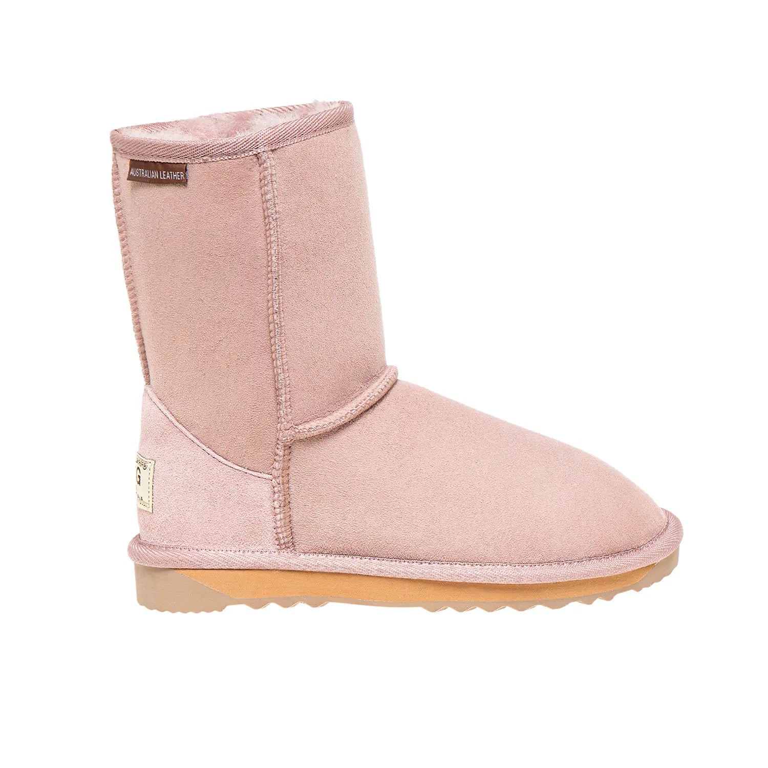 Classic Short UGG boots Dustypink Color made in Australia from premium Australian double-face sheepskin, timeless unisex UGG boots for men and women, water-resistant, warm and cozy with durable EVA rubber sole for indoor and outdoor wear