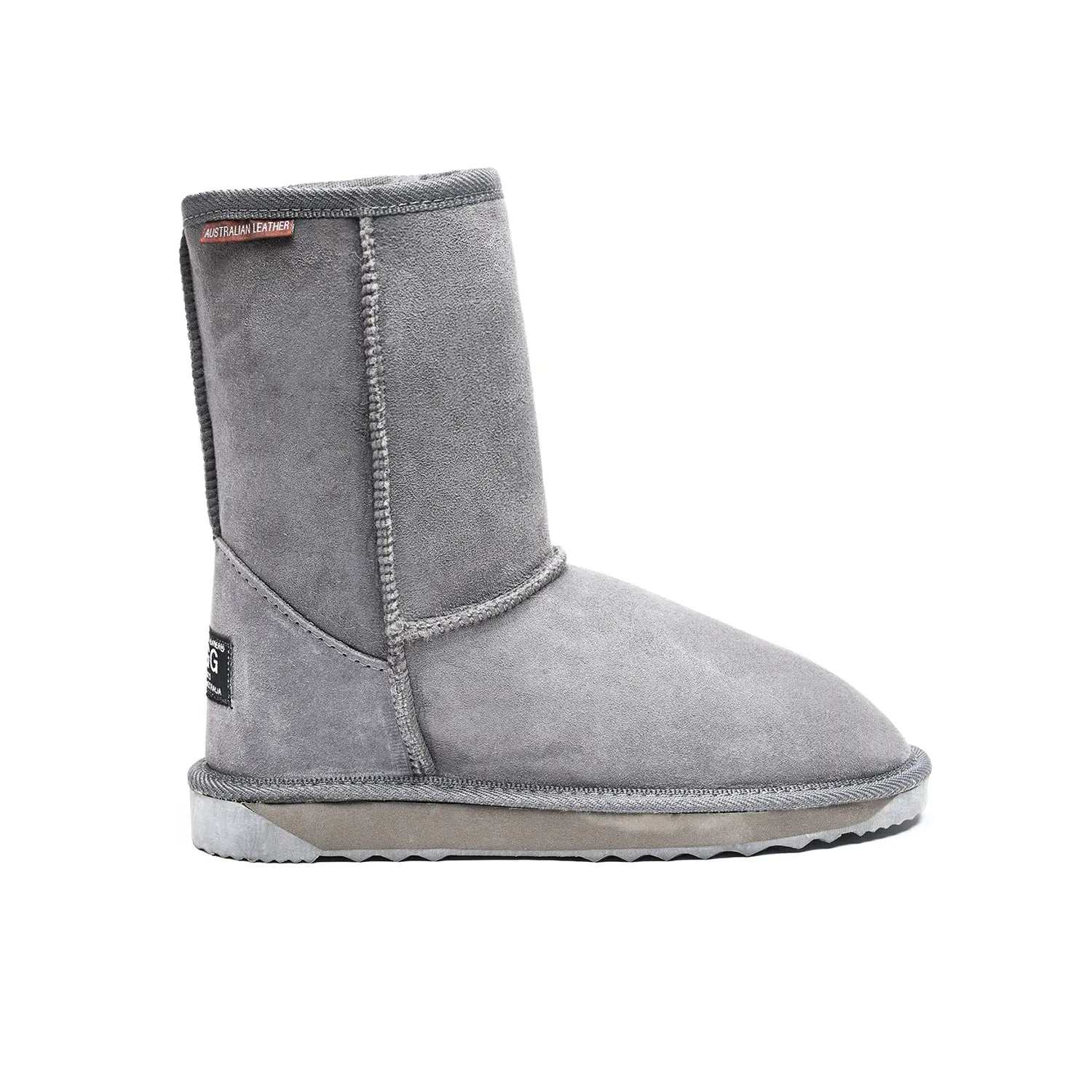Classic Short UGG boots Grey Color made in Australia from premium Australian double-face sheepskin, timeless unisex UGG boots for men and women, water-resistant, warm and cozy with durable EVA rubber sole for indoor and outdoor wear