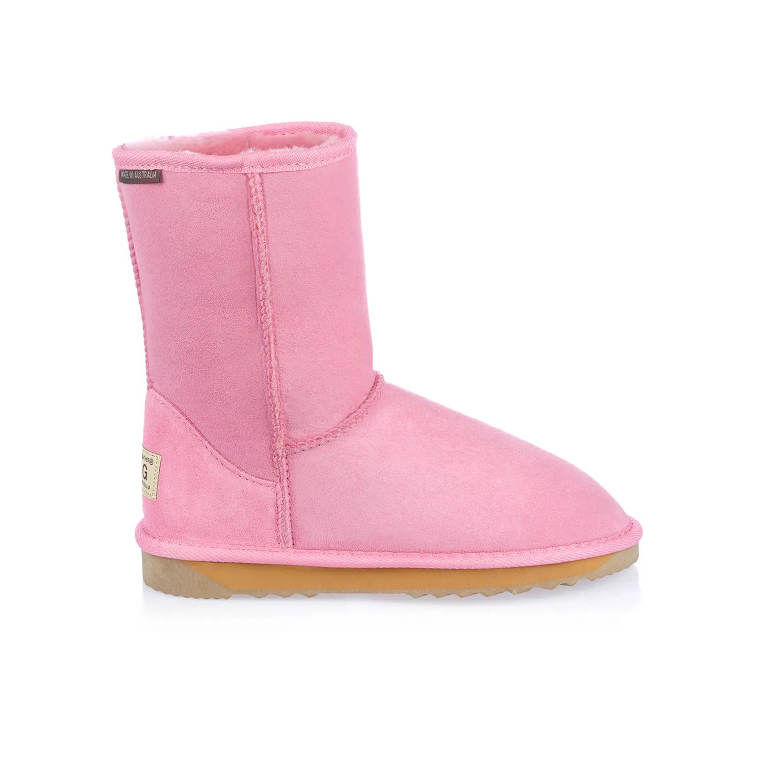 Classic Short UGG boots OrchidPink Color made in Australia from premium Australian double-face sheepskin, timeless unisex UGG boots for men and women, water-resistant, warm and cozy with durable EVA rubber sole for indoor and outdoor wear