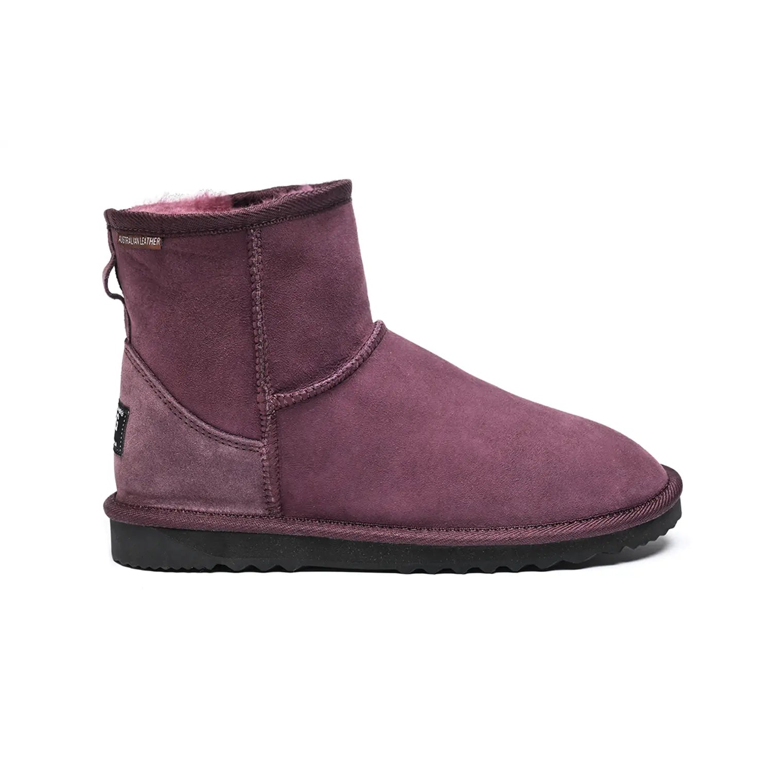 Premium Quality Unisex UGG Mini boots Raisen Color made in Australia from Australian double-face sheepskin, classic timeless mini UGG boots for men and women, weather-resistant, warm and cozy with durable sole for indoor and outdoor wear