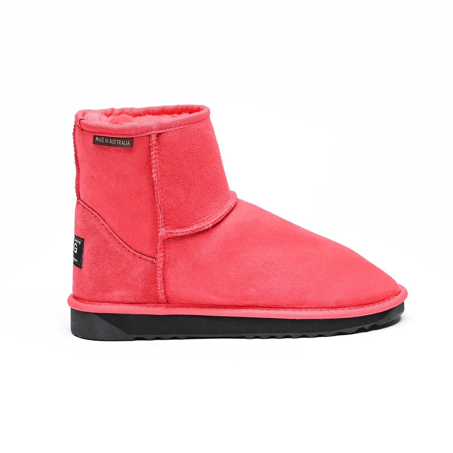 Premium Quality Unisex UGG Mini boots Tomato Color made in Australia from Australian double-face sheepskin, classic timeless mini UGG boots for men and women, weather-resistant, warm and cozy with durable sole for indoor and outdoor wear